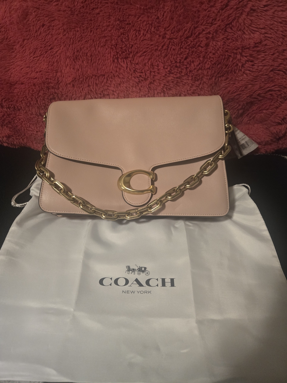 Coach Pink Shoulder Bag with Gold Chain
